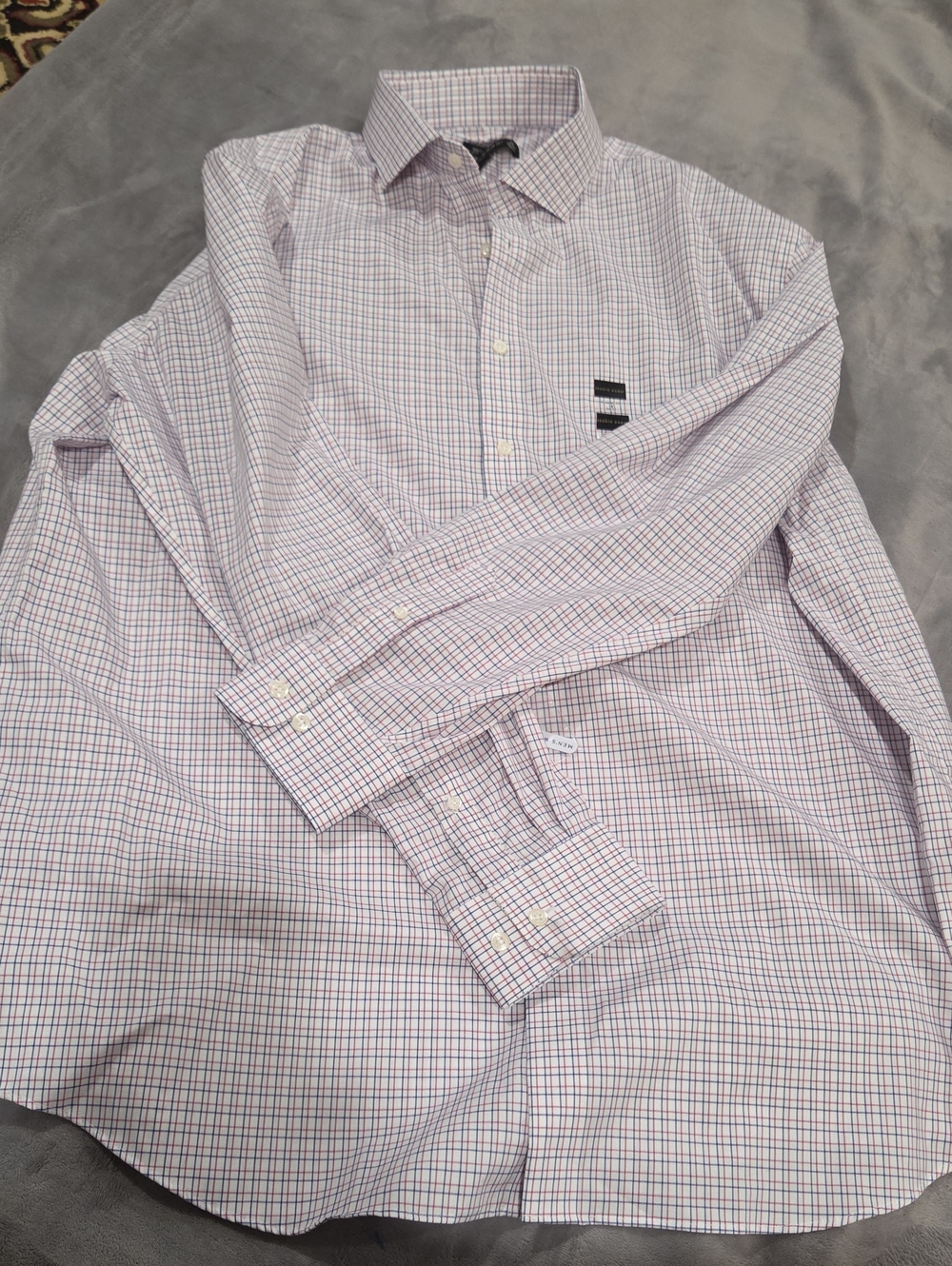 Pronto Uomo Light Pink and White Checked Dress Shirt